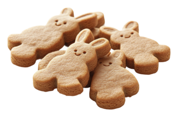 PNG Decorative bunny-shaped cookies ready for sharing