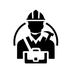 Construction Worker Icon: A Symbol of Labor, Industry, and Construction. Perfect for websites, blogs, and presentations related to the construction industry.