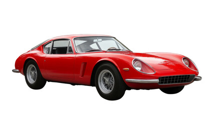 Red classic sports car isolated on transparent background