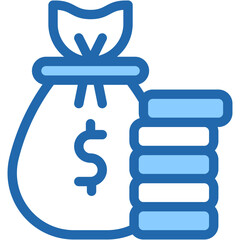Vector Icon Money Bag, Money, Dollar, Coin, Currency, Bank