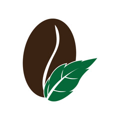 leaf and coffe icon vector illustration template design logo