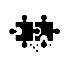 Abstract Puzzle Pieces: Teamwork, Connection, and Problem-Solving Concept. Black and white graphic design, simple, minimal illustration. Ideal for business, strategy, and collaboration projects.