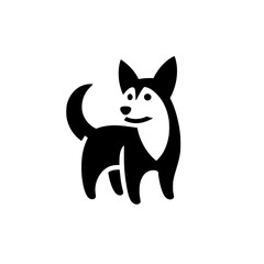 Adorable Husky Dog: A Playful Canine Companion - Perfect Pet Logo Design