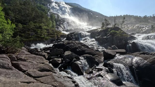 langfoss waterfall in norway