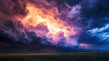 A soft, pastel-colored stormy sky, embodying both strength and gentleness in womena??s nature.