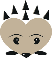 hedgehog in the shape of a heart