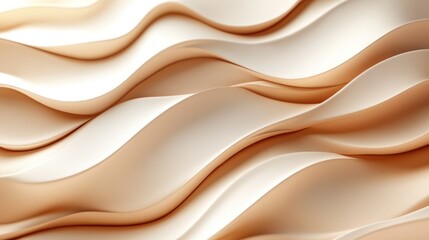 Beige cream waves, abstract background, texture, cosmetic