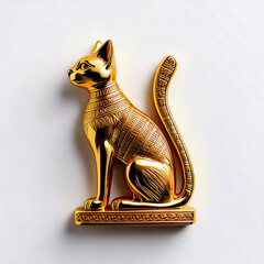 badge pin cat Bastet symbol egypt isloates on white