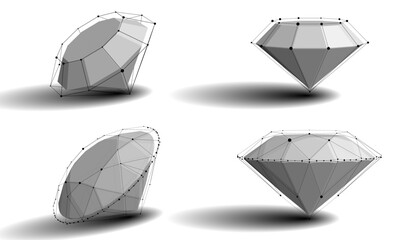 3d geometric vector background for business or science presentation.