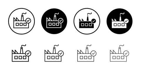 Factory deal icon Vector logo outline