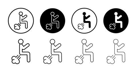 Farting icon Vector logo outline