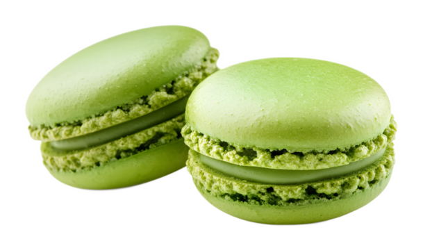 Green macarons on a transparent background. isolated background.