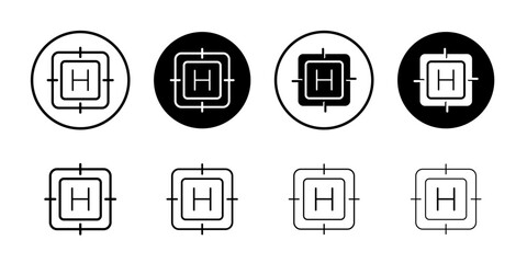 helicopter helipad icon Vector logo outline