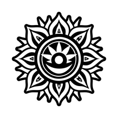 A filled style icon of amaterasu symbol