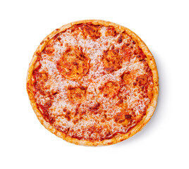 Cheese Pizza with Golden Crust and Melted Topping Made from Fresh Ingredients