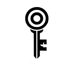 Abstract Keyhole Graphic Design: Minimalist Black and White Vector Illustration. Perfect for branding, logos, and digital art projects.