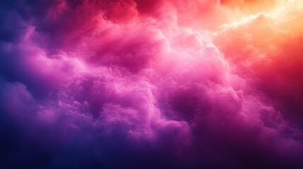 Fototapeta premium Dramatic Clouds in Vivid Hues at Sunset Creating a Stunning Sky. Generative AI