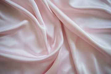 Soft pink fabric drapes elegantly.