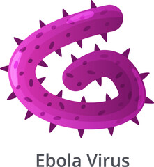 Ebola virus, a hemorrhagic fever pathogen, floats and rotates, revealing its characteristic spikes and purple hue, highlighting its dangerous potential for severe illness