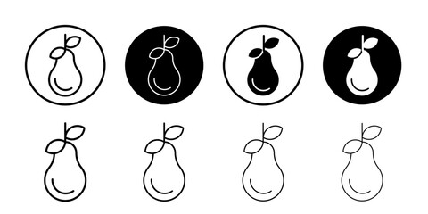 Pear icon Vector logo outline