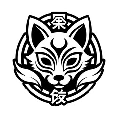 Kitsune symbol icon in glyph style