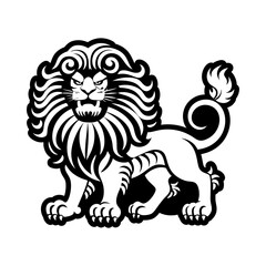Japanese lion icon in solid style