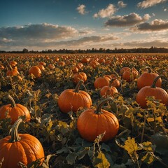 pumpkins on a field