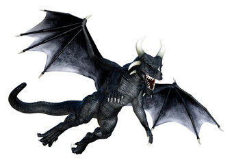 Naklejka premium 3D Rendering Fairy Tale Dragon on White