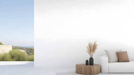 Minimalist interior design featuring neutral tones, clean lines, and a serene ambiance, with modern furniture and functional layout, perfect for creating a calm and organized living space.
