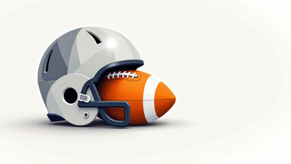 Football Helmet and Ball Illustration