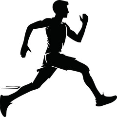 Run, sport athletic logo, running men