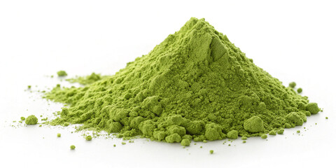 Heap of Green Matcha Tea Powder Isolated for Culinary Use
