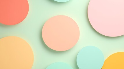 Abstract composition of colorful circles on a soft pastel background creating a playful and artistic vibe
