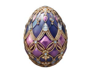 Luxurious jeweled Easter egg with intricate designs and vibrant colors, showcasing elegance and craftsmanship. Perfect for festive decorations or as collector item