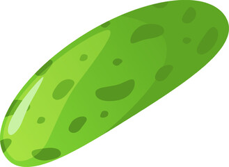 Cucumber featuring dark green spots rests on a clean white background, highlighting the vibrant colors and fresh qualities of a nutritious vegetable ideal for healthy diets and salads