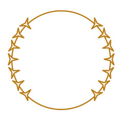 luxury gold circle frame for wedding, greeting