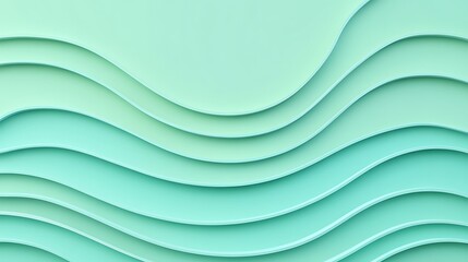 Obraz premium Abstract Wave Patterns in Soft Mint Green Tones for Modern Design and Creative Backgrounds