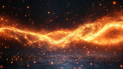 Fototapeta premium Dynamic Fiery Swirl of Light and Energy in Dark Background. Generative AI