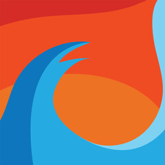 ocean sun wave background vector illustration template design