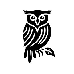 Black and White Owl Illustration: A Majestic Bird Design