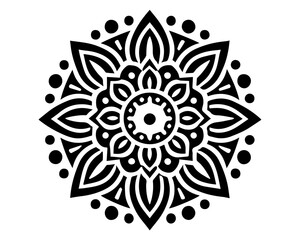  black mandala vector silhouette desing islated on white backgrouudnd