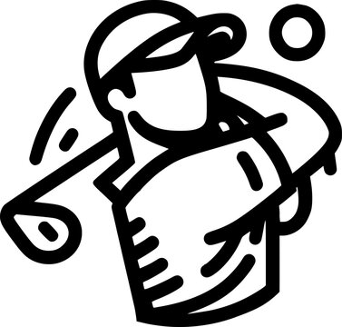 Golfer icon. Flat illustration of golfer vector icon for web sign, symbol, vector, art