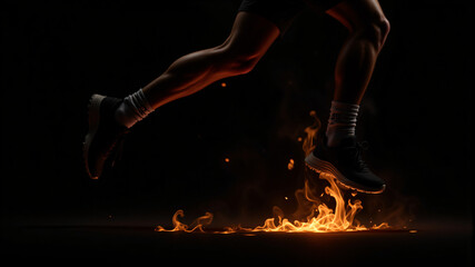 Dynamic Running Through Flames A Stunning Visual Impact