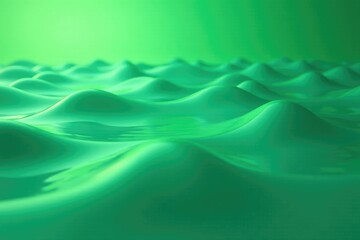 Obraz premium glassy landscape with wavy green background and small ripples, glassy surface, wavy glass