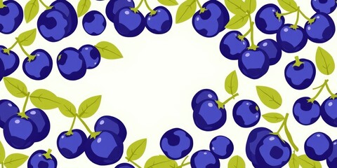 Minimalist Blueberry Pattern with Simple Lines and Shapes, calming color palette, soothing atmosphere, natural motifs