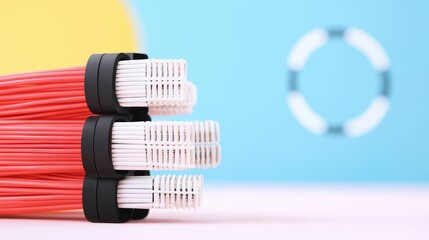 Colorful Cables with Background Displaying Contrast