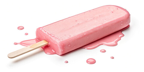 Pink Popsicle Isolated on Background for Summer Treats