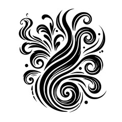 Elegant Black and White Floral Swirl Design: A Decorative Vector Illustration for Backgrounds and Patterns