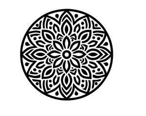  black mandala vector silhouette desing islated on white backgrouudnd