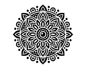  black mandala vector silhouette desing islated on white backgrouudnd